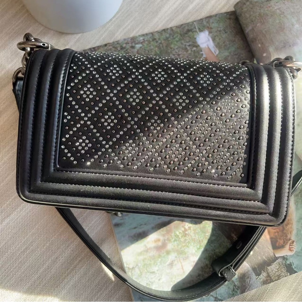 Chanel Diamond Studded Boy Bag Small 20 Chain - Picture 3 of 6